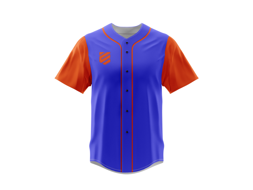 Azul claro- mangas naranja